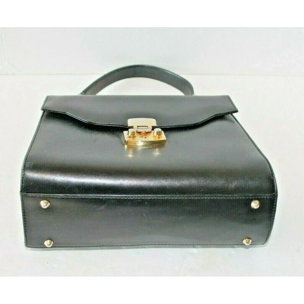Scuola Del Cuoio Firenze Purse With Key Vintage Black Leather Italian Handbag